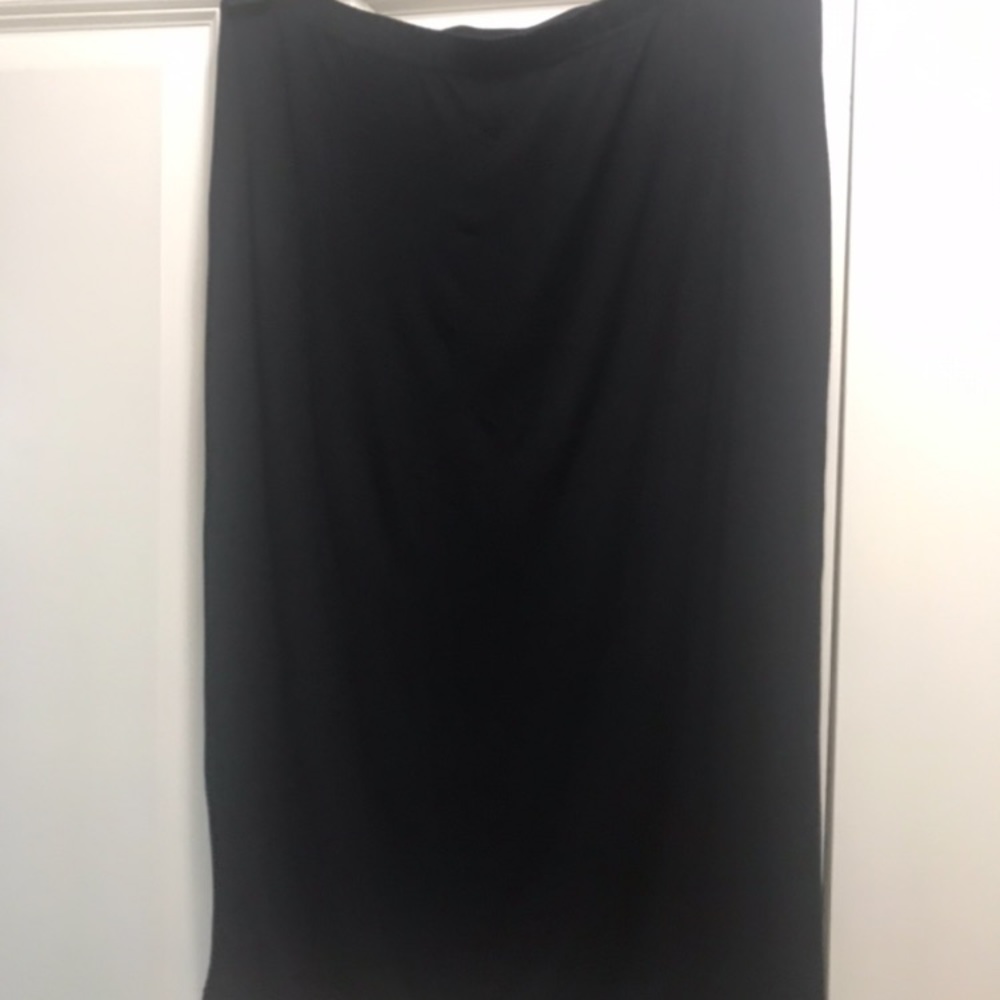 Simple Black Cotton Pencil Skirt